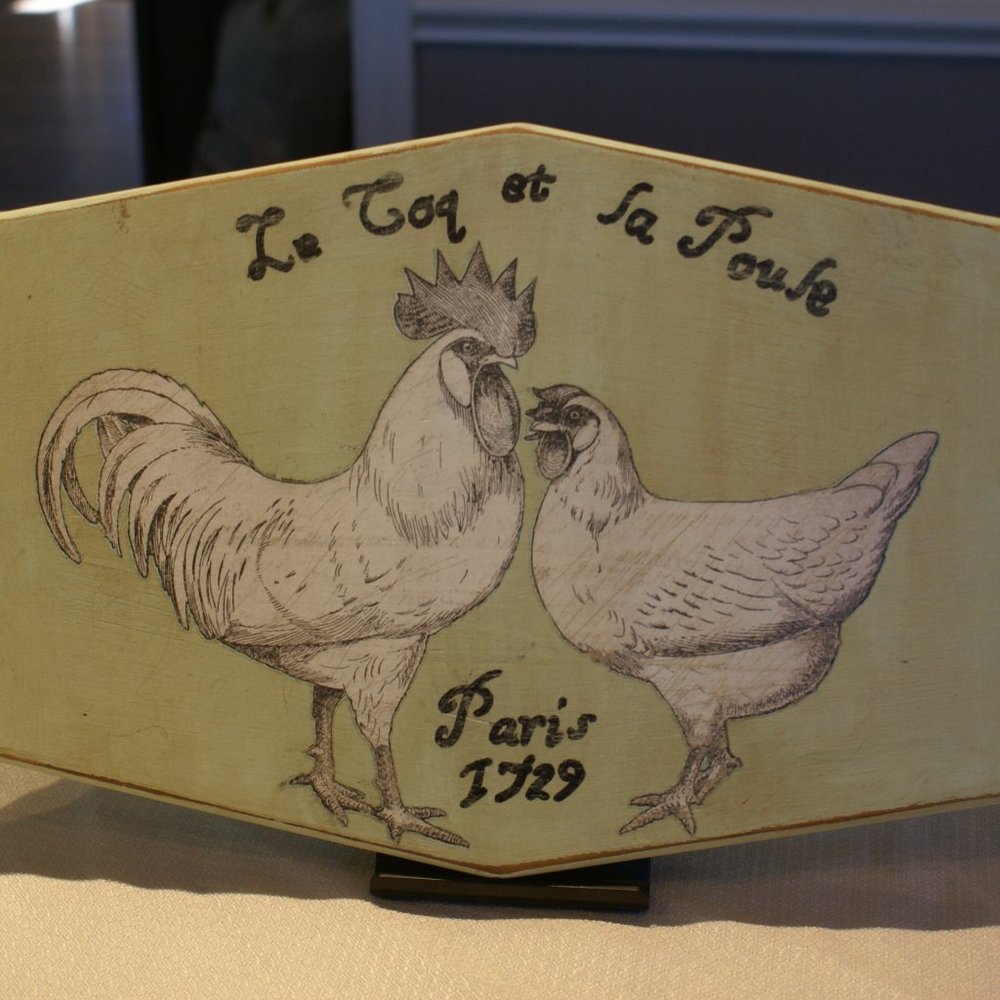 Decorative Wood Cutting Board Rooster Farmhouse Vintage French Country Look